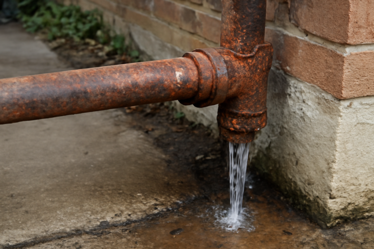 Corroded Pipe Water Removal